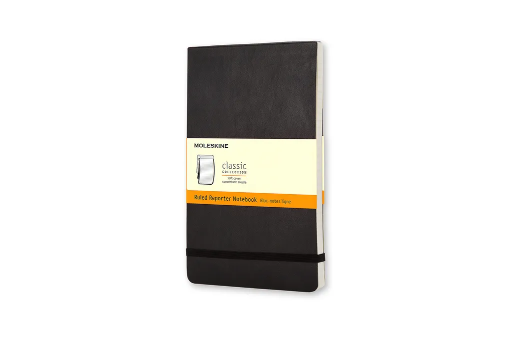 Moleskine soft, Pocket Size, Ruled Reporter Notebook black